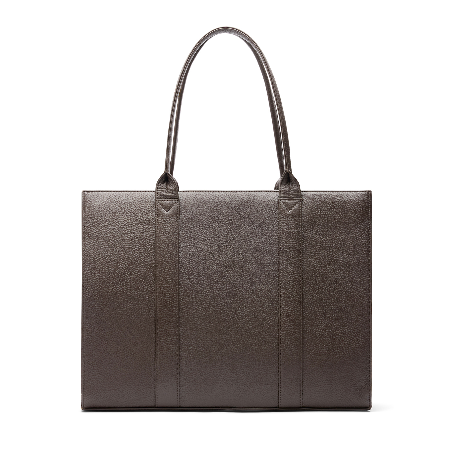 18 inch donkerbruine leren shopper