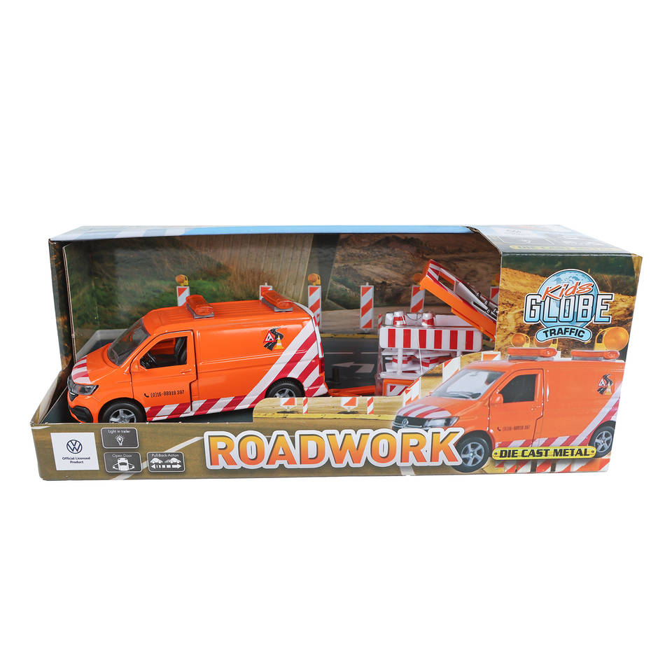 Kids Globe Traffic VW transporter met pijlwagen