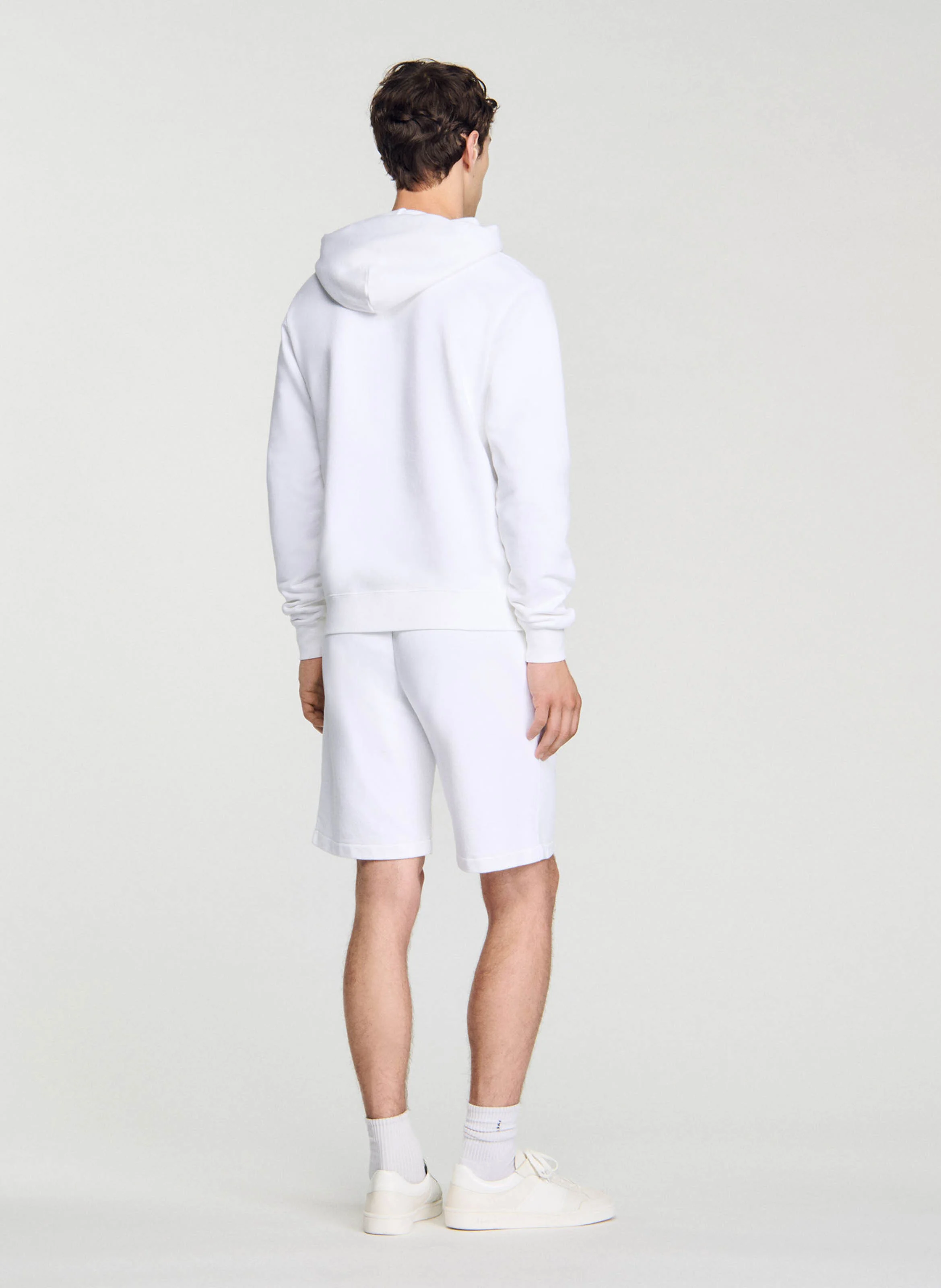 Sweat à capuche imprimé en coton | Blanc