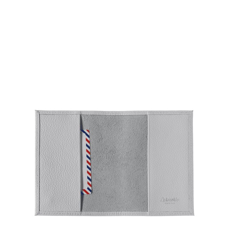Porte-passeport Louis en cuir grainé Flocon Blanc