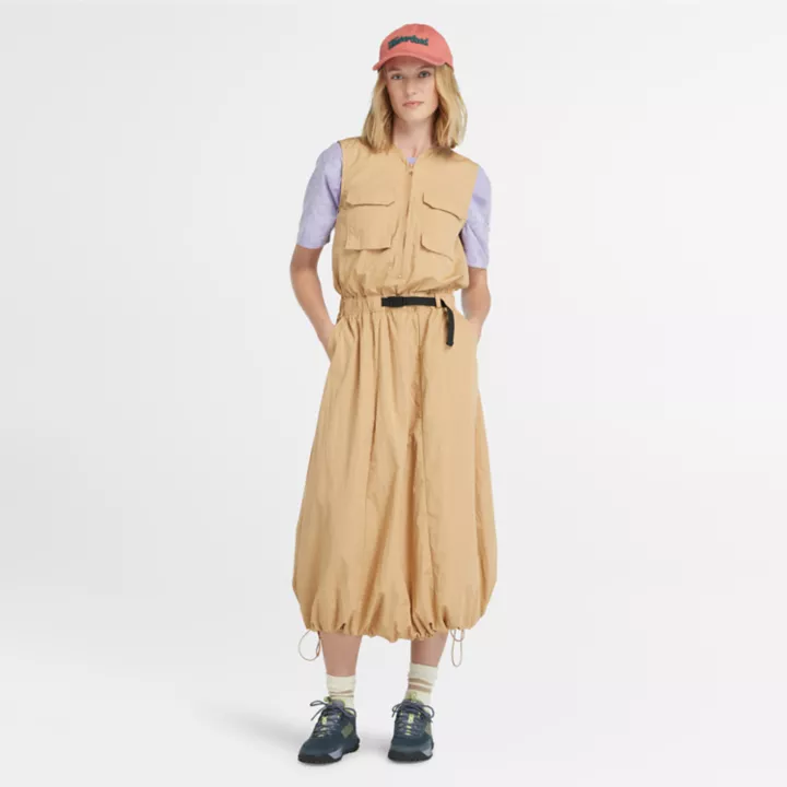 Robe d'été utilitaire pour femme en jaune