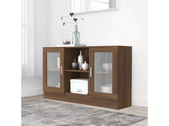 Armoire à vitrine Chêne marron 120x30,5x70 cm Bois d'ingénierie