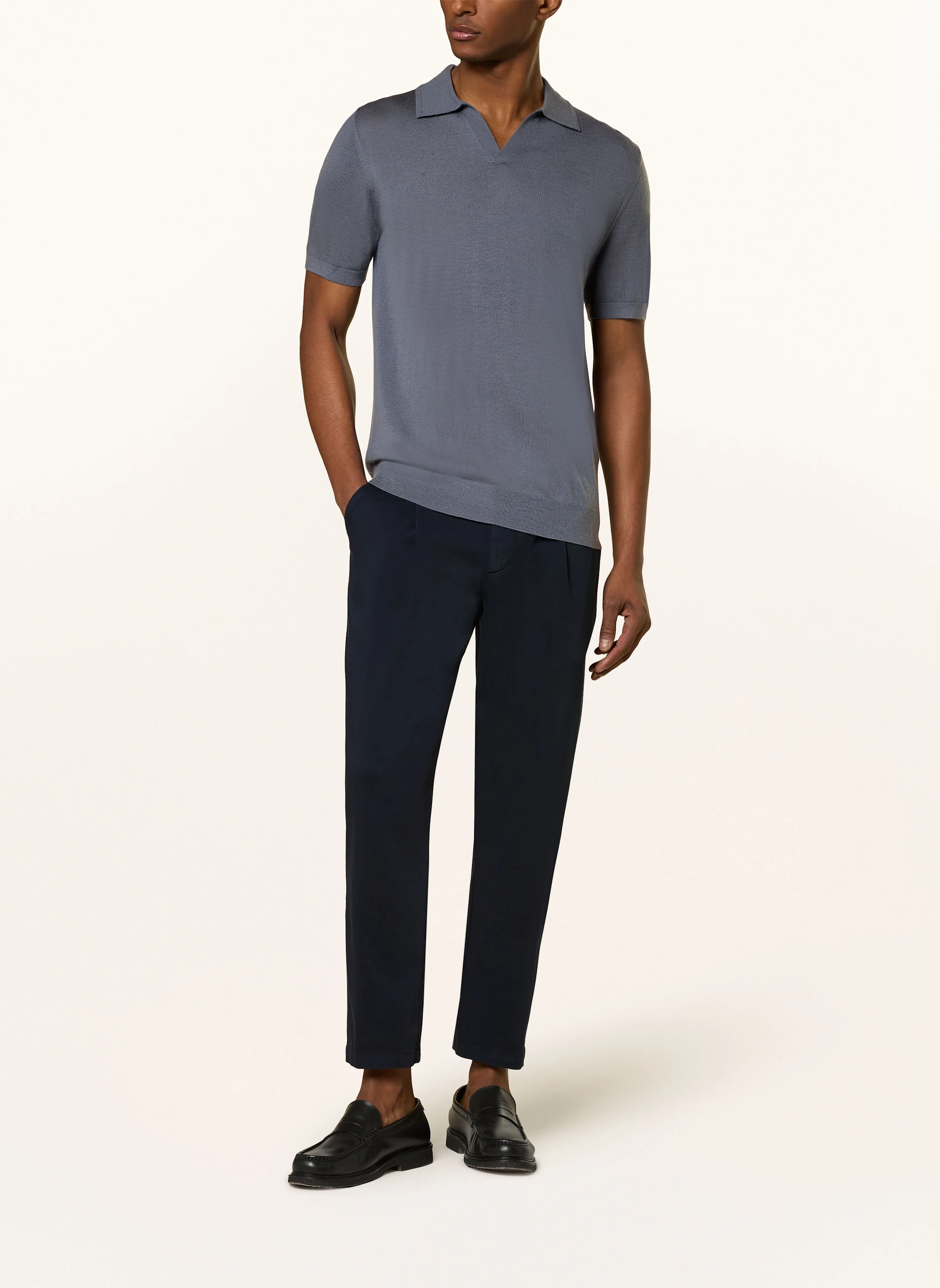 REISS Strick-Poloshirt aus Merinowolle