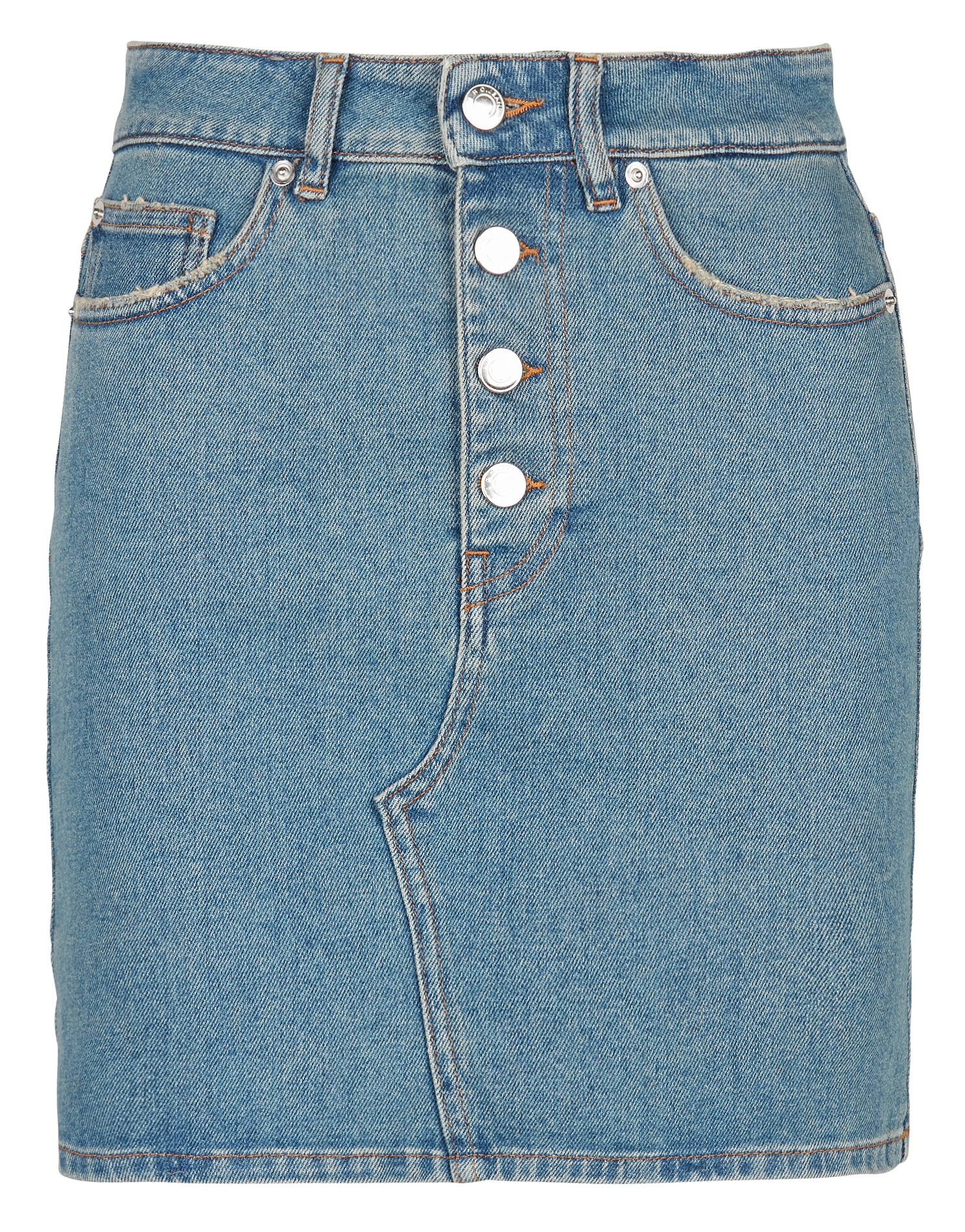 BESSA - Jupe courte en jean et coton mélangé| Bleu