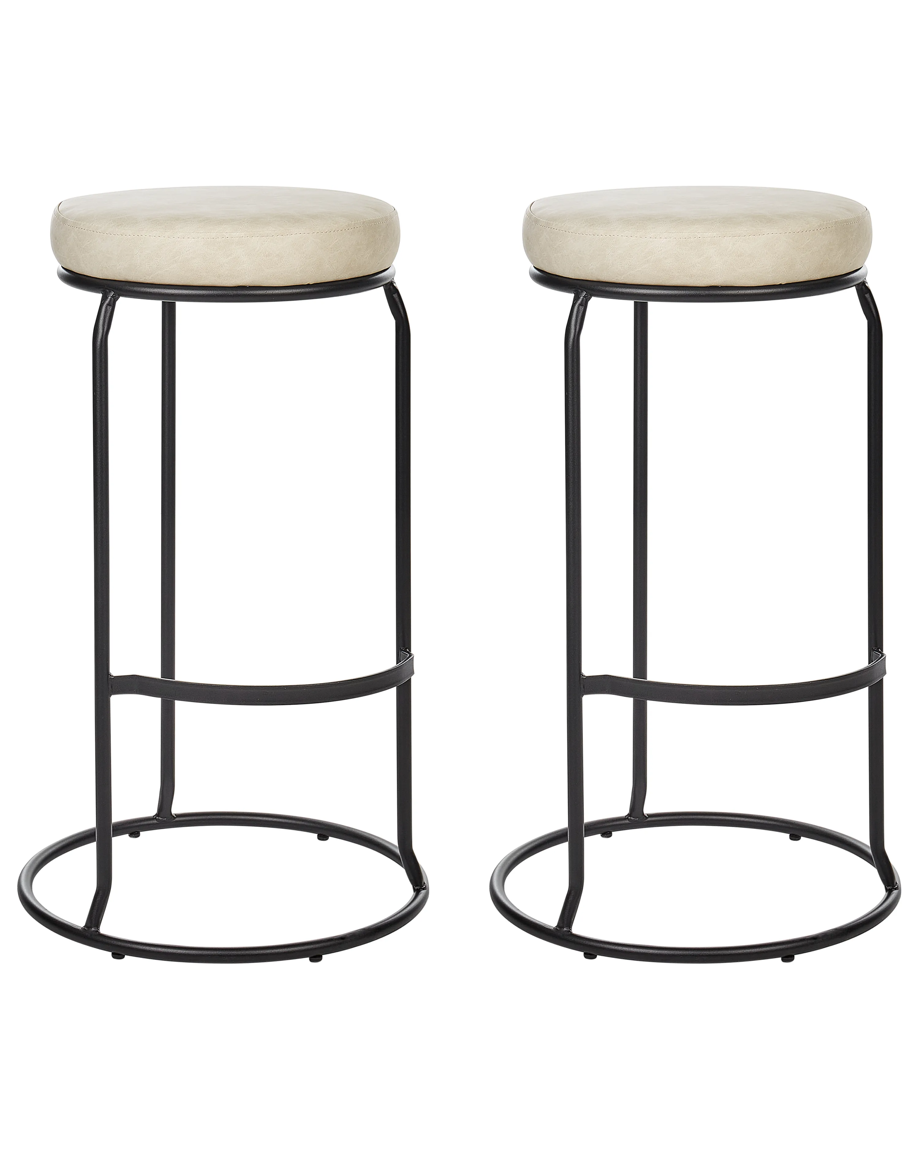 Set van 2 barkrukken MILROY Kunstleer Lichtbeige