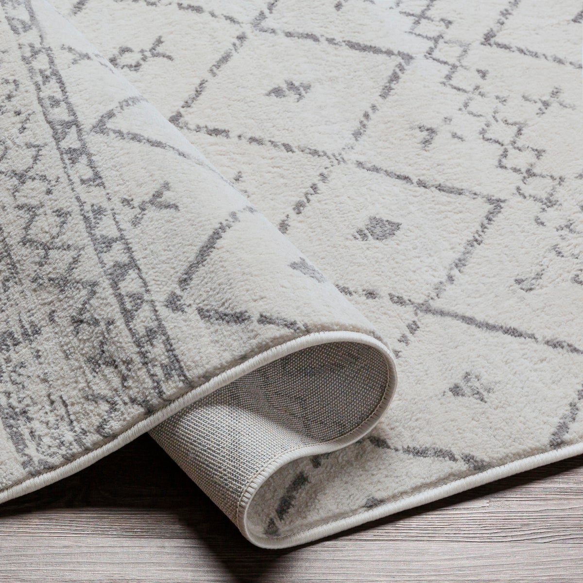 Berber Etnisch Tapijt Wit/Grijs 80x150 cm MYA