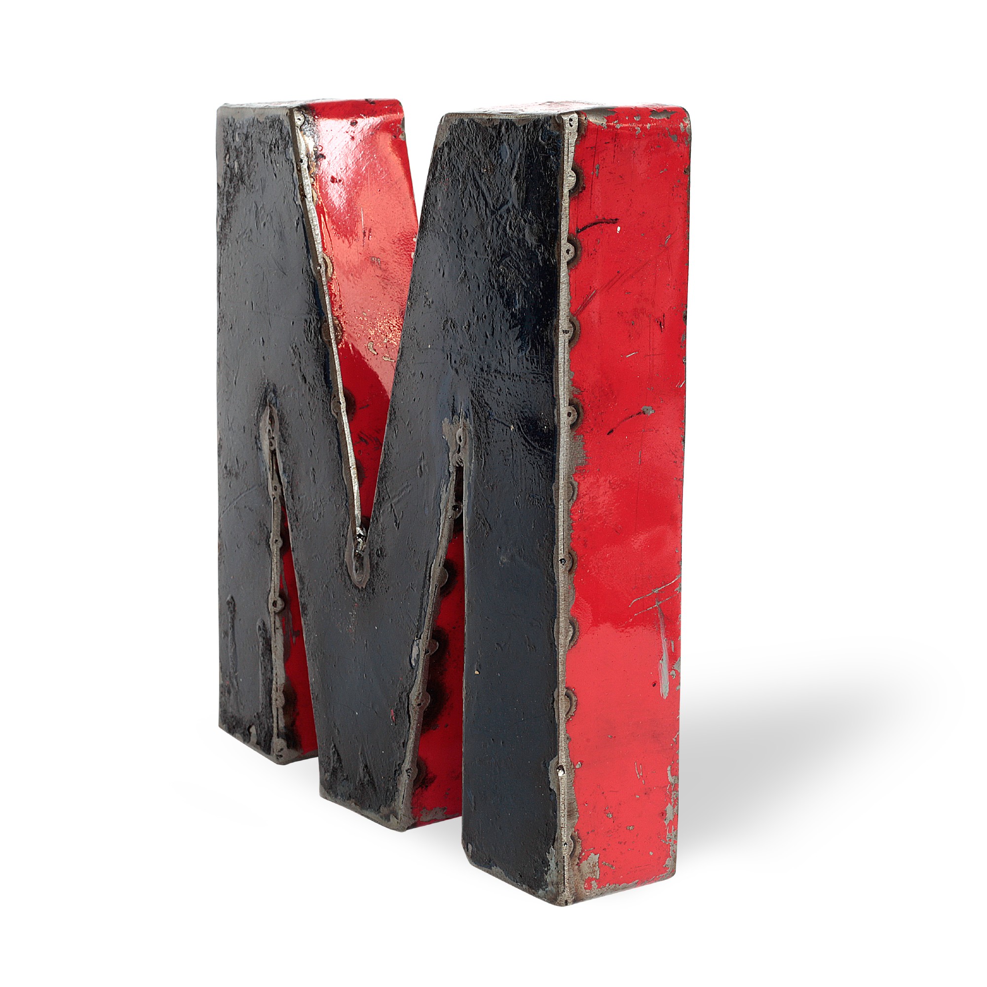 Metallbuchstabe 'M', multicolor, T 18 cm, B 21 cm, H 4 cm von fischer's lagerhaus