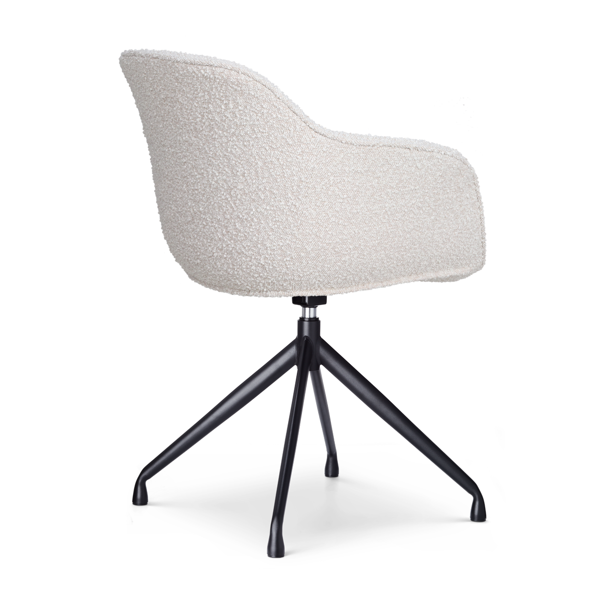 Eetkamerstoel Nola-Mare bouclé beige - zwart onderstel