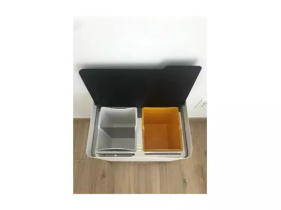 Poubelle pour tri sélectif modulable, fermeture douce, 40 litres, ECOBOX-TOP