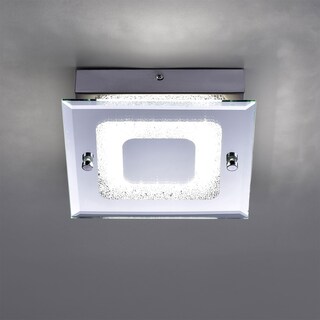 LED Deckenleuchte Lisa chromfarbig 18x18cm 5,8cm Metall Kristallglas
