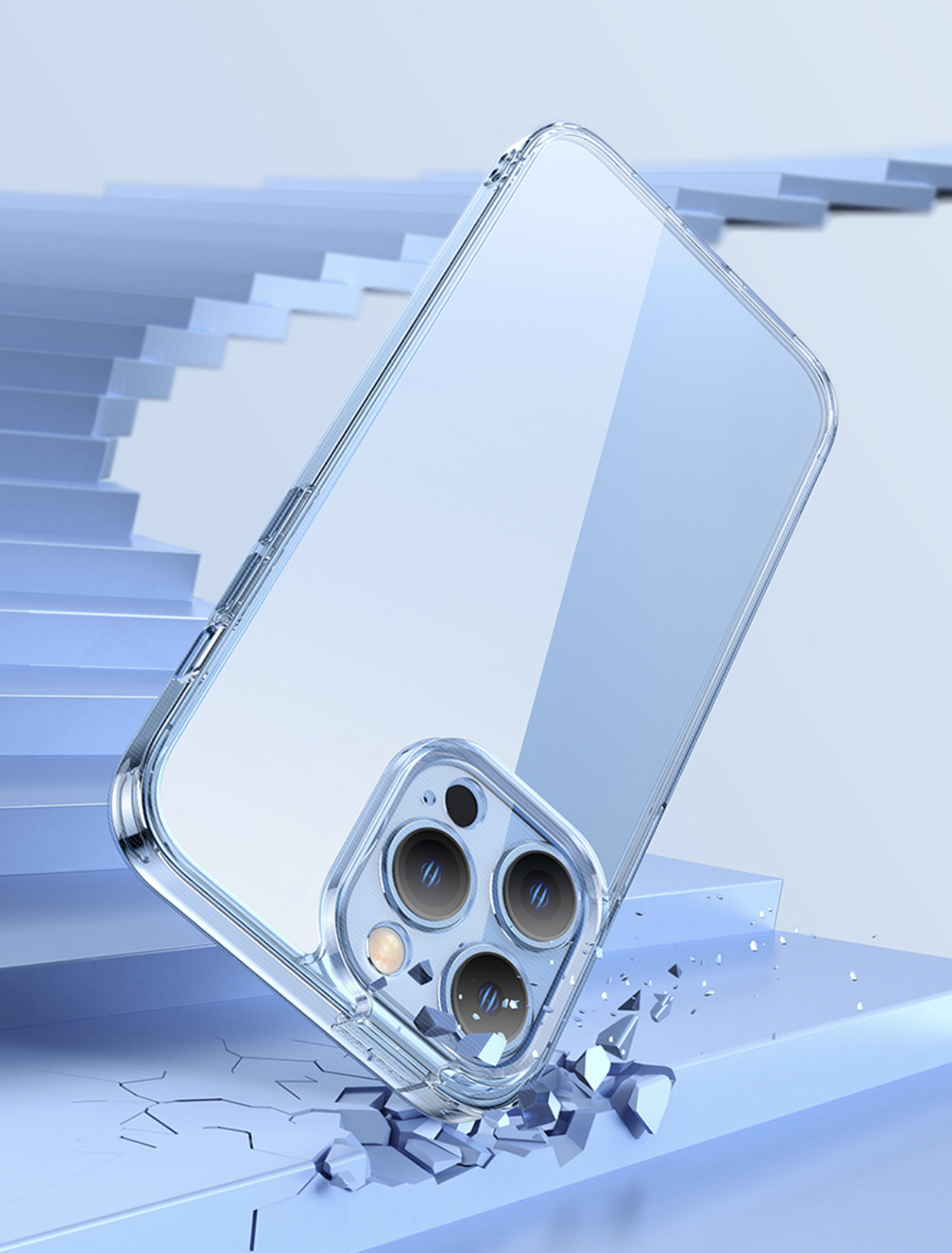 iPhone 14 Pro Max Hülle TPU Bumper Super-Keramikglas mit Kameraschutz   Display Panzerglas - Transparent