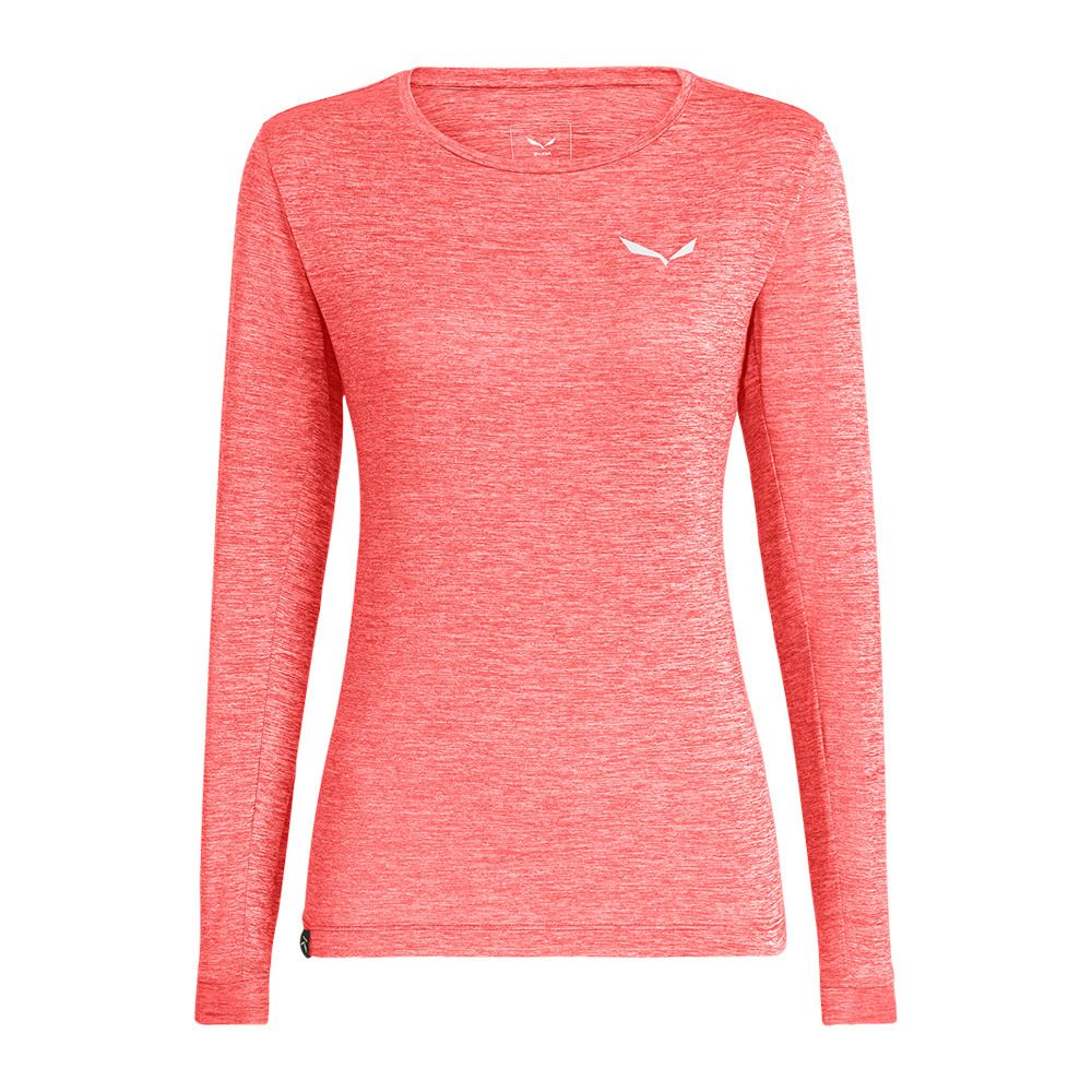 Salewa PUEZ MELANGE DRY - Sous-couche Femme fluo coral melange