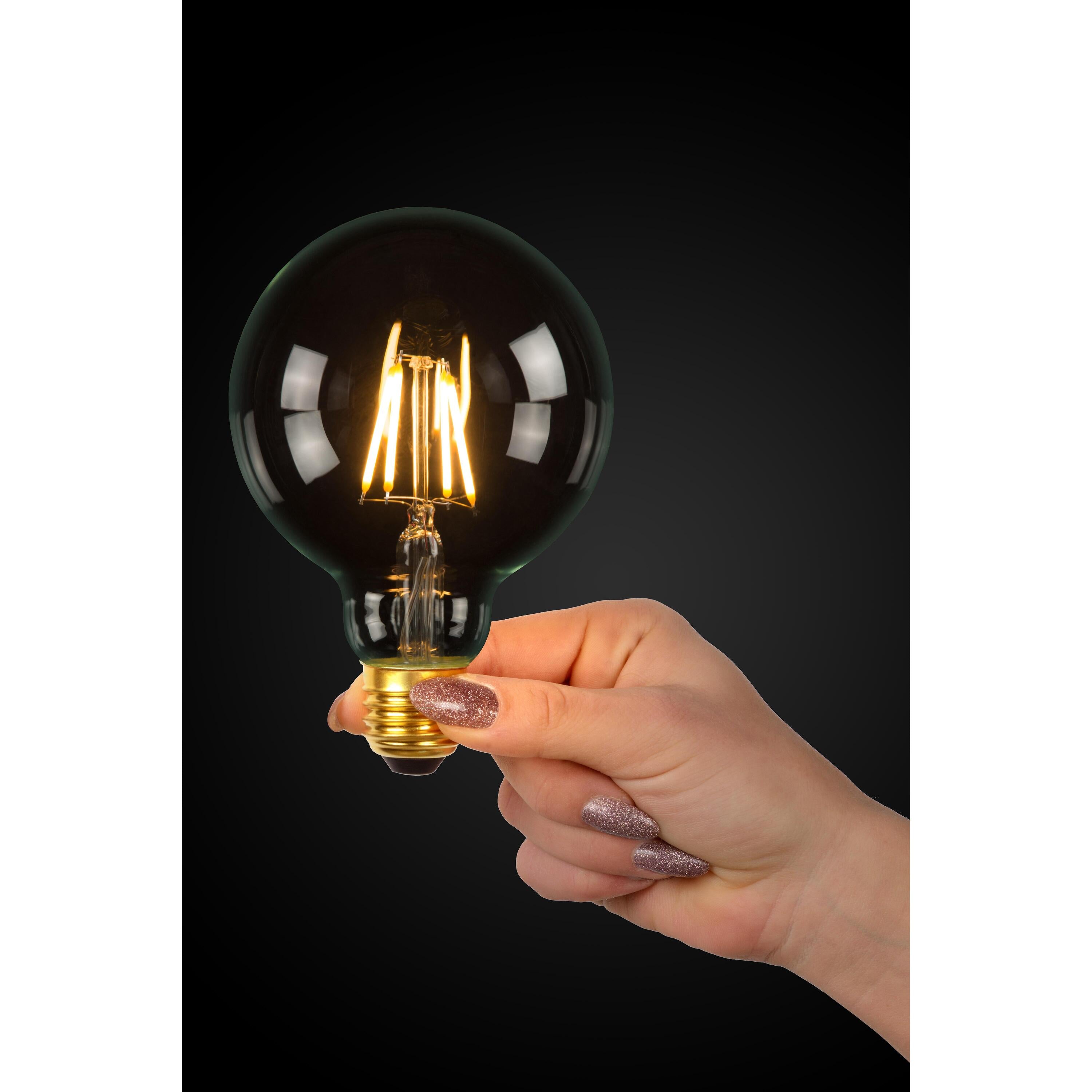 G80 LED lichtbron E27 7W 2700K B transparant dimbaar