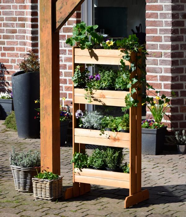 dobar Holz-Vertikalbeet mit 4 Pflanzkästen,
