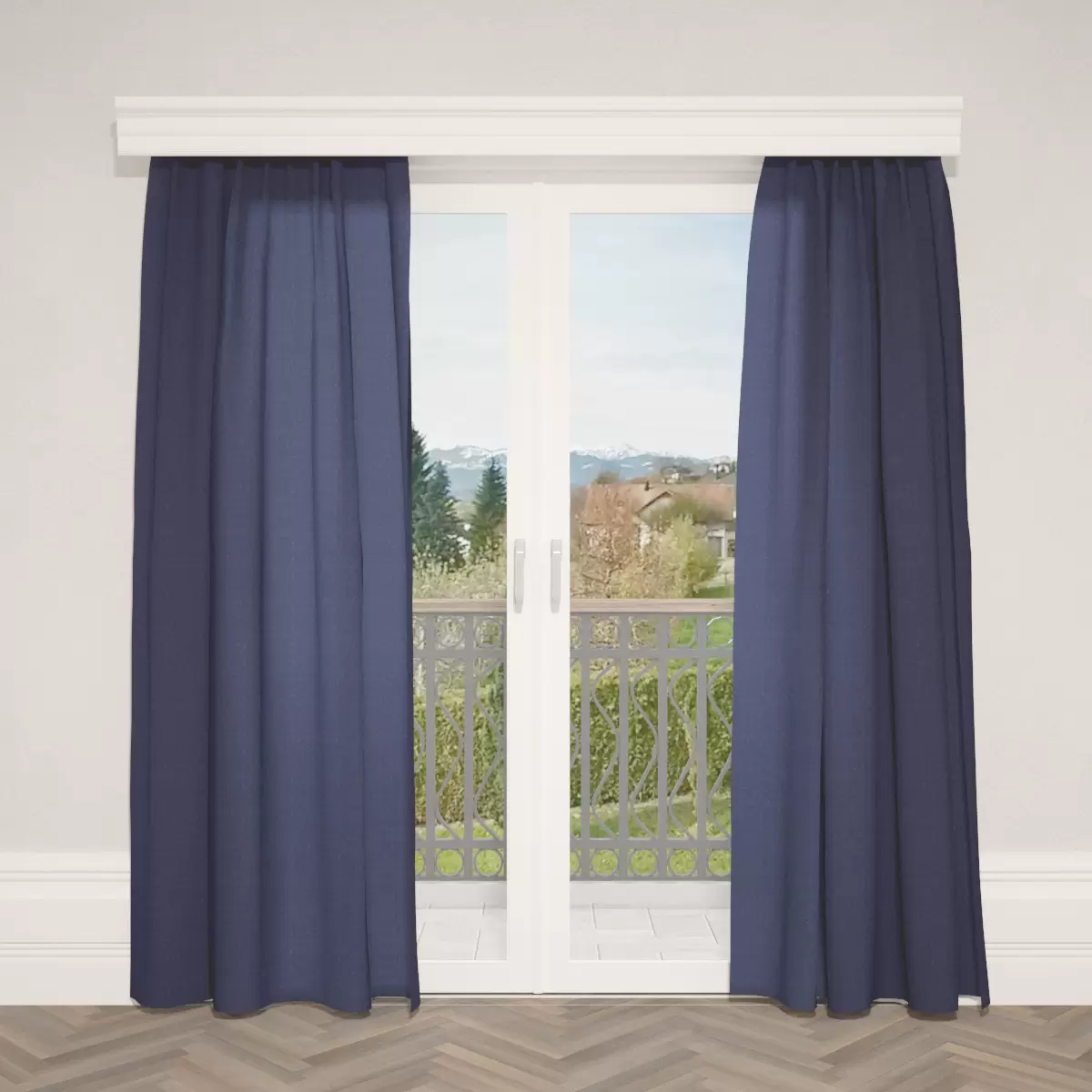 Nachtvorhang Aspect Linen Blau