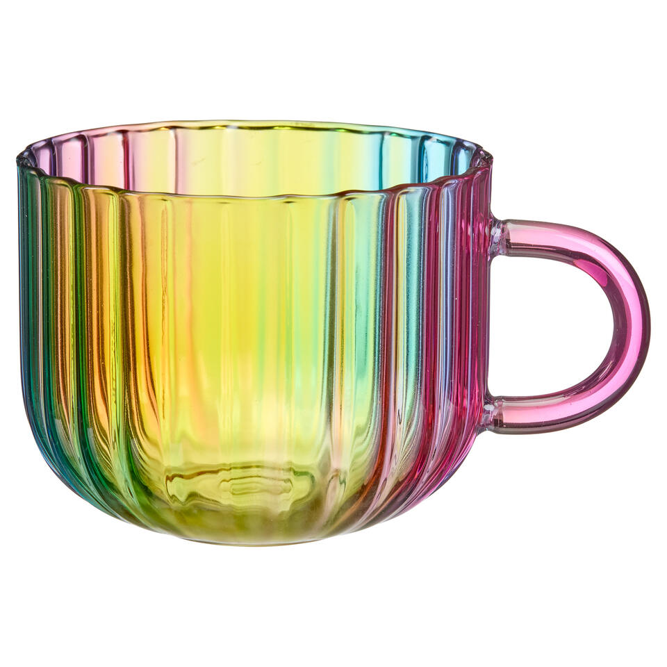 Waterglas Met Oor Ribbel Multicolor - 420 ml