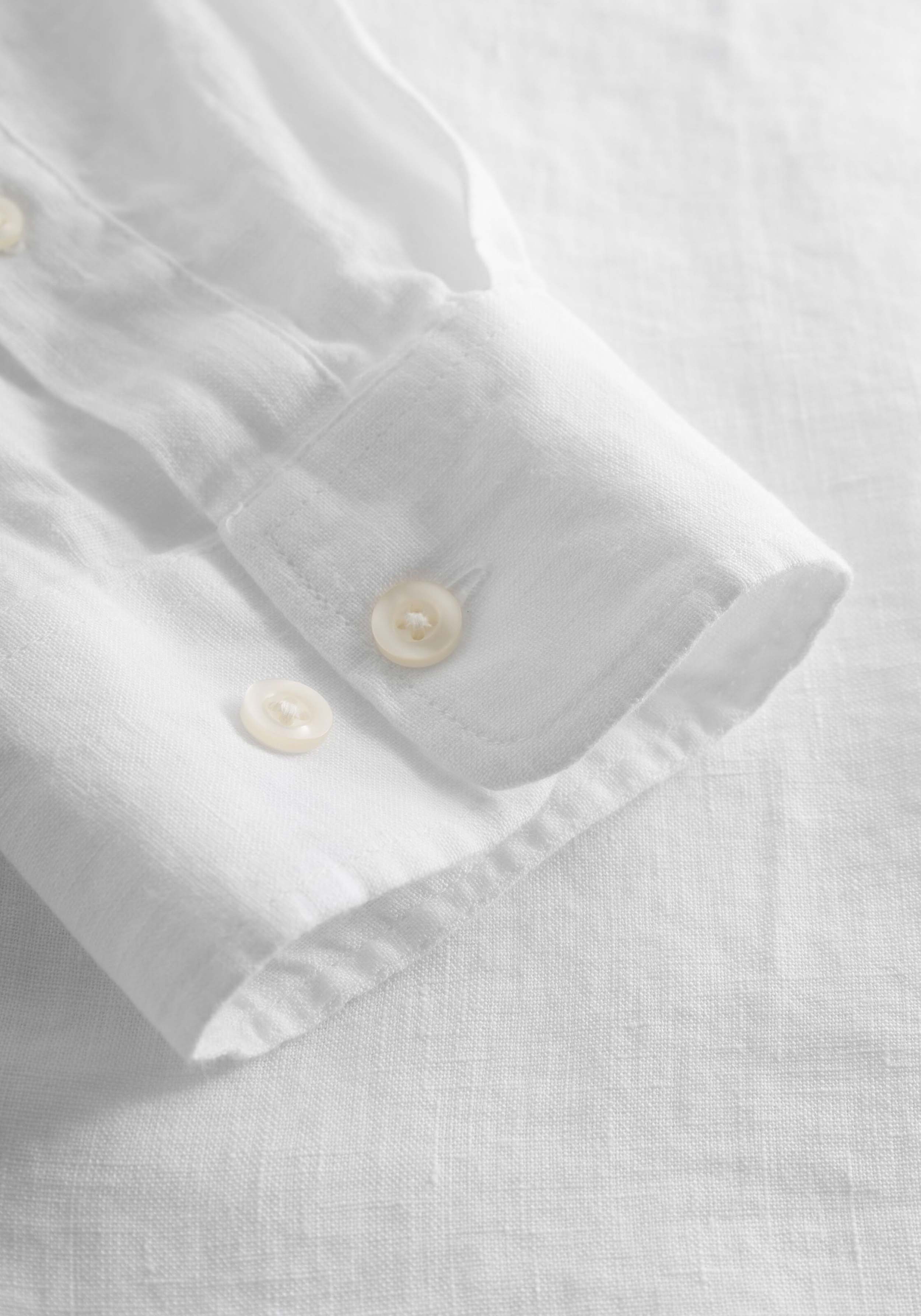 Knowledge Cotton Apparel Leinenhemd Regular Linen Shirt Bright White
