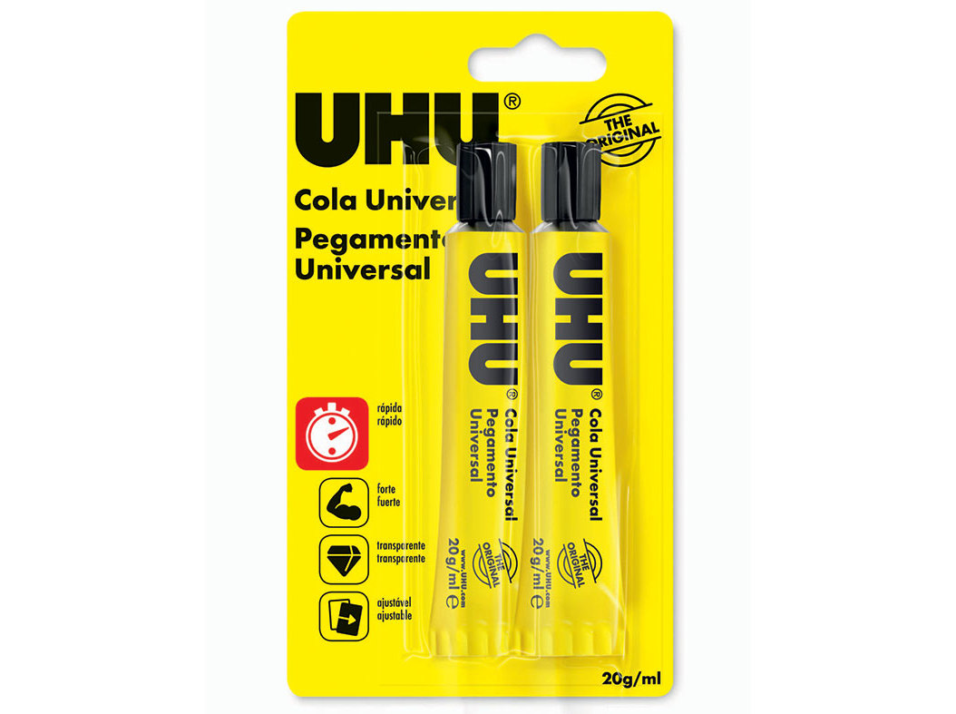 COLA UHU TRANSPARENTE 2X20ML
