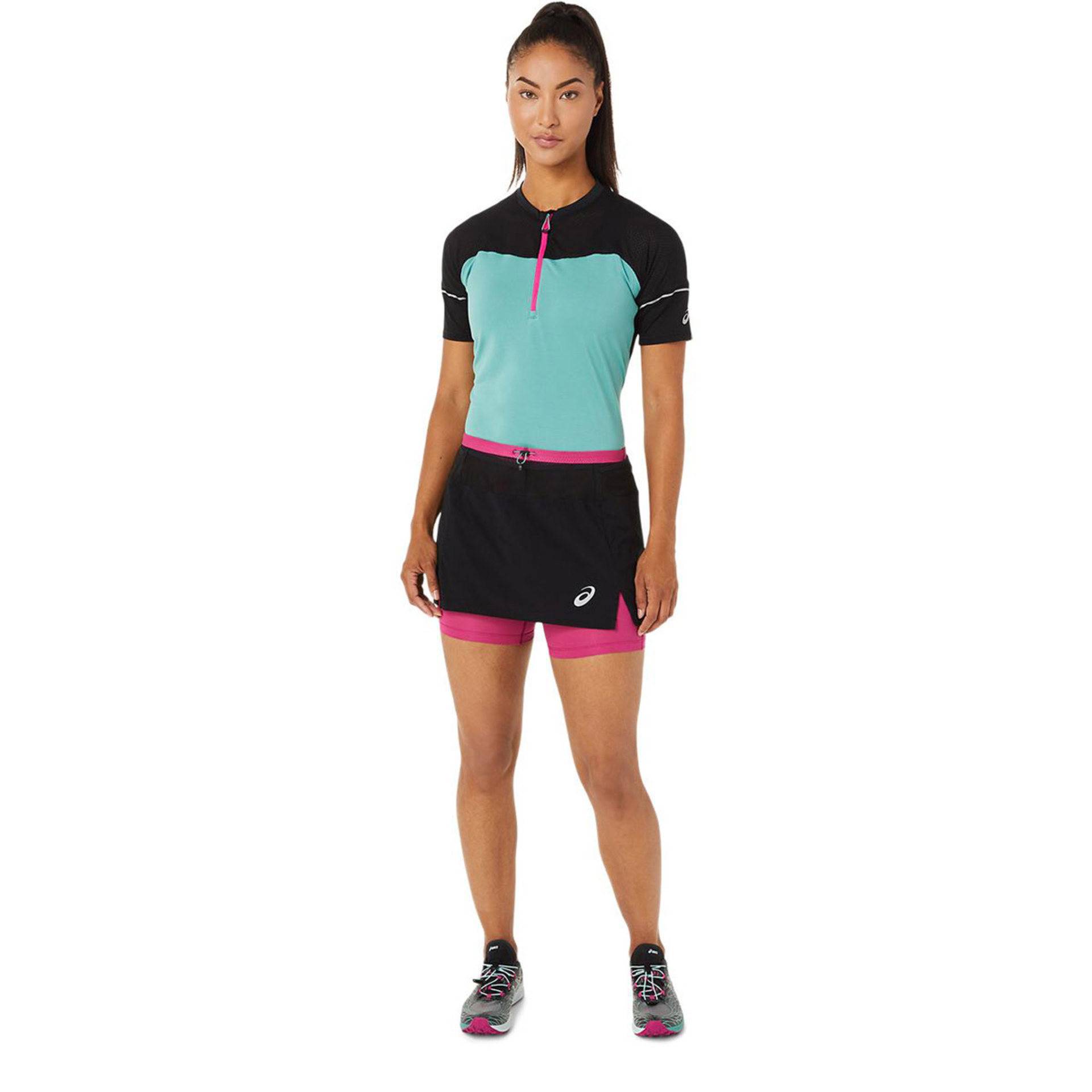 ASICS Fujitrail Hardloopskort Zwart/Roze Dames
