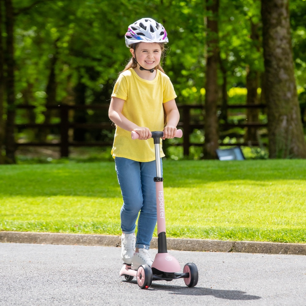 iSporter Faltbarer LED-Scooter in Pastellrosa
