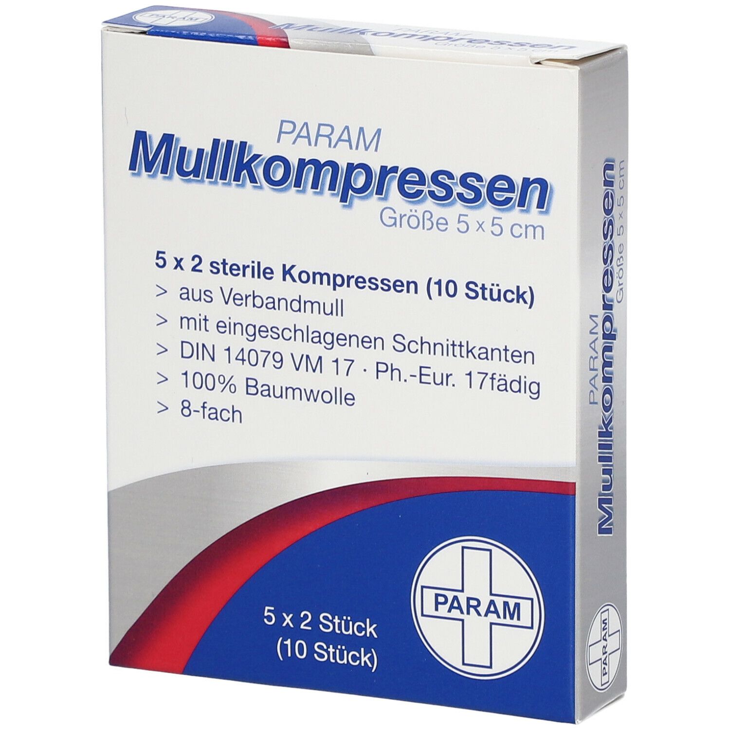 PARAM Mullkompressen 5 cm x 5 cm steril 8-fach