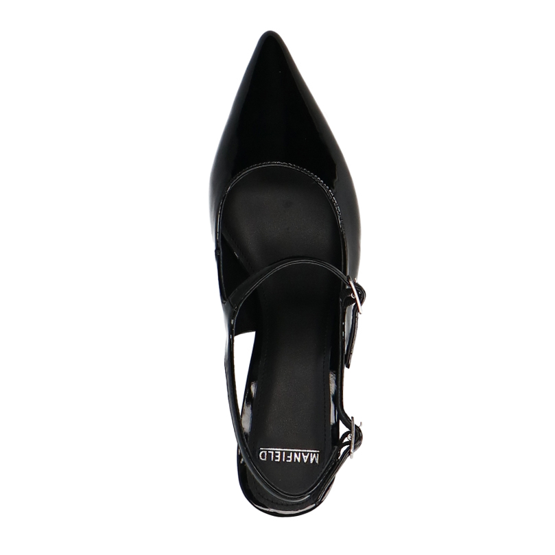 Zwarte lak slingbacks