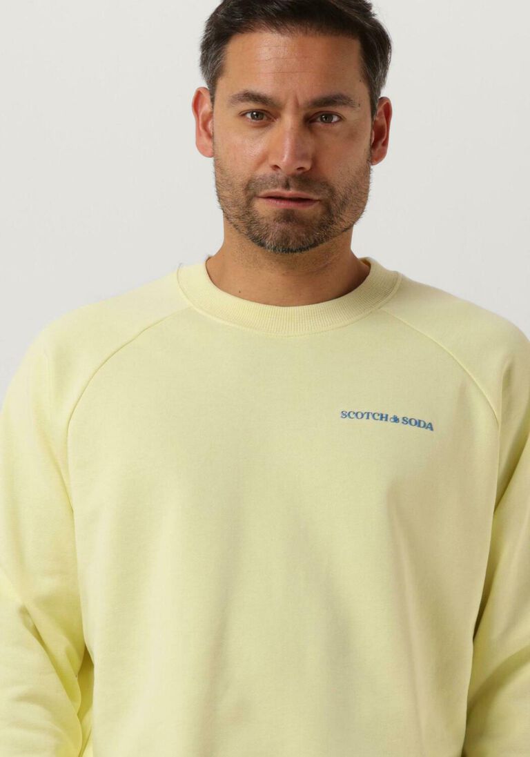 SCOTCH & SODA gele scotch & soda sweater unisex crewneck sweatshirt in organic cotton
