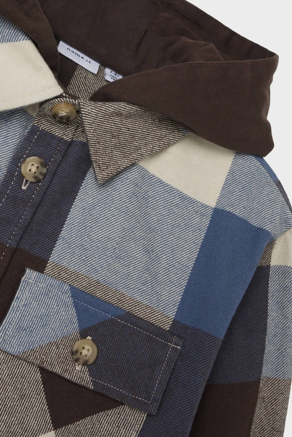 NAME IT overshirt NKMOSOM met capuchon donkerblauw/zwart