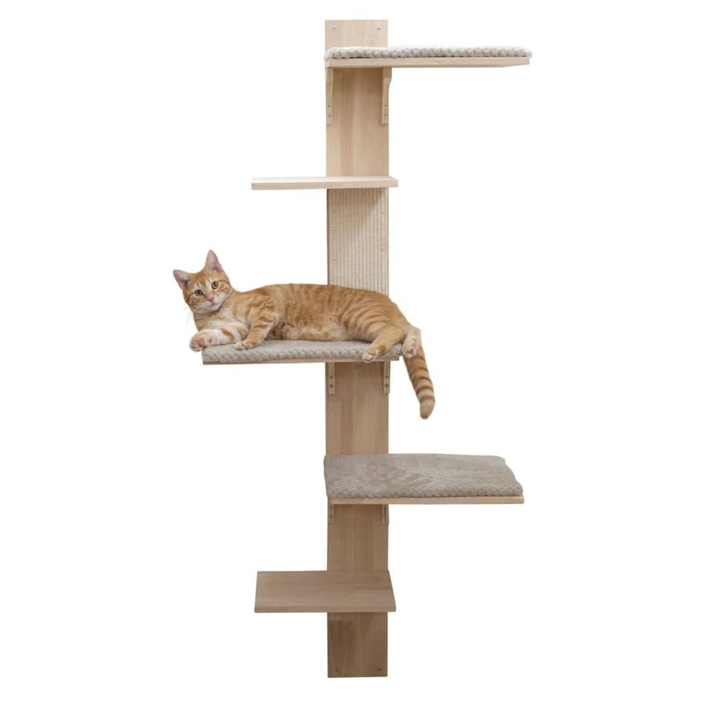 Arbre à chat timber wall 150 cm naturel et taupe