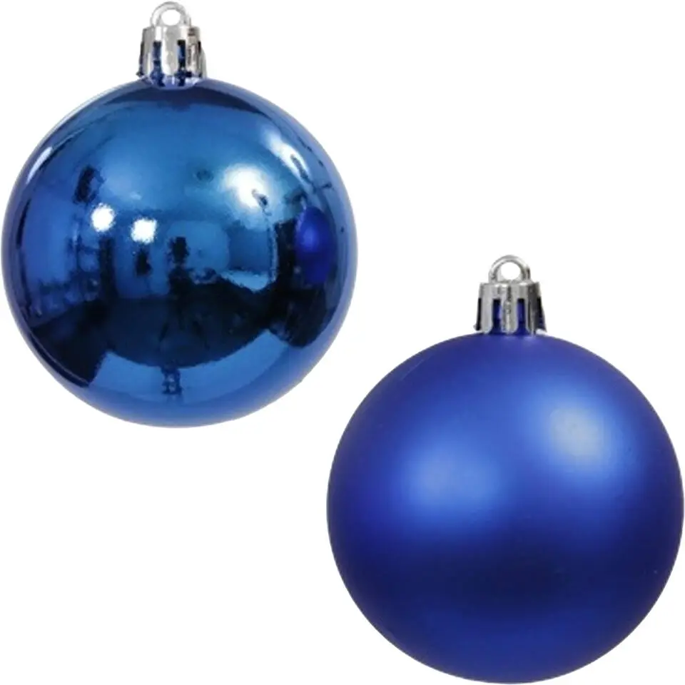 Othmar Decorations Kerstballen - 9x st - 6 cm - blauw - kunststof