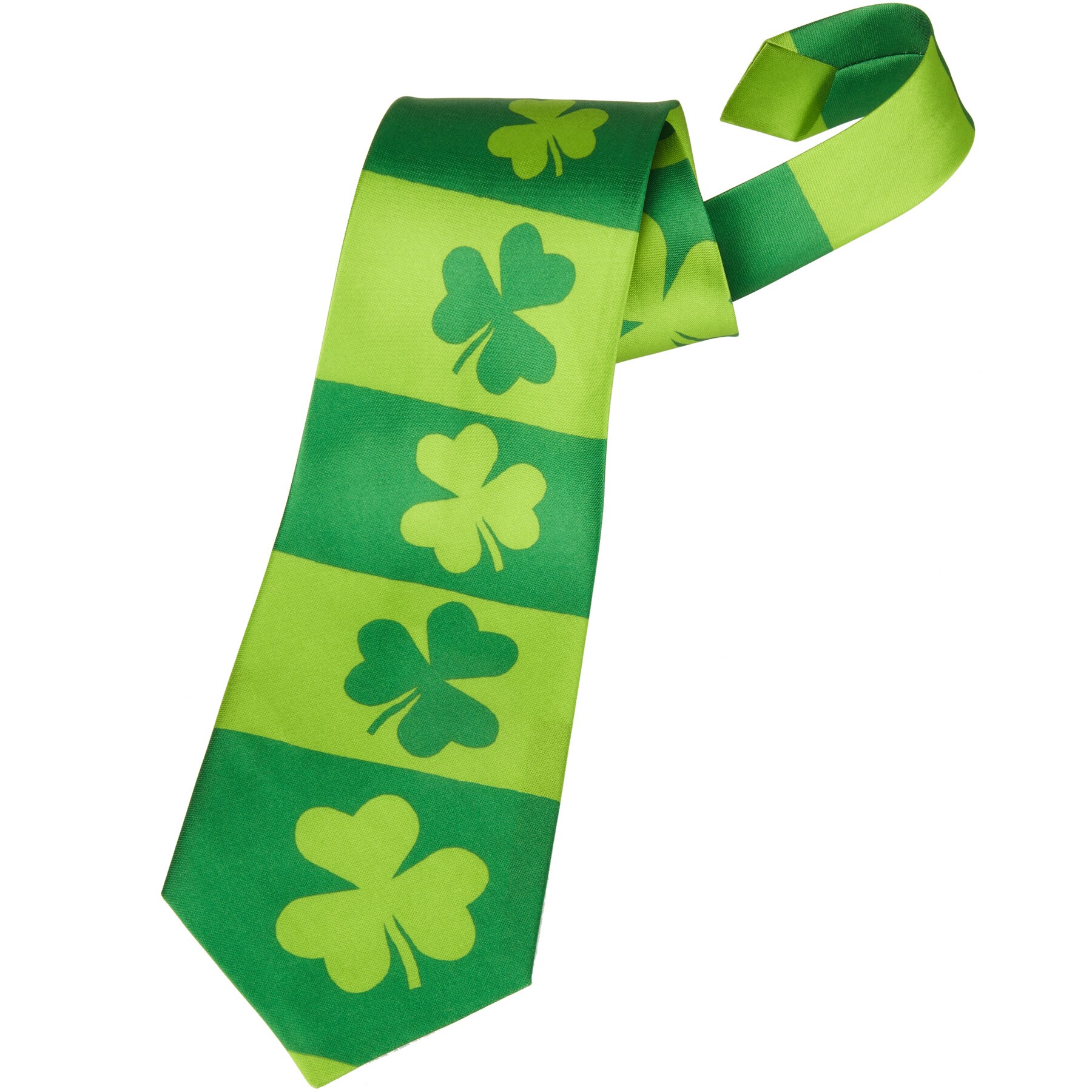 tectake® St. Patrick’s Day Kleeblatt Krawatte mit Streifen
