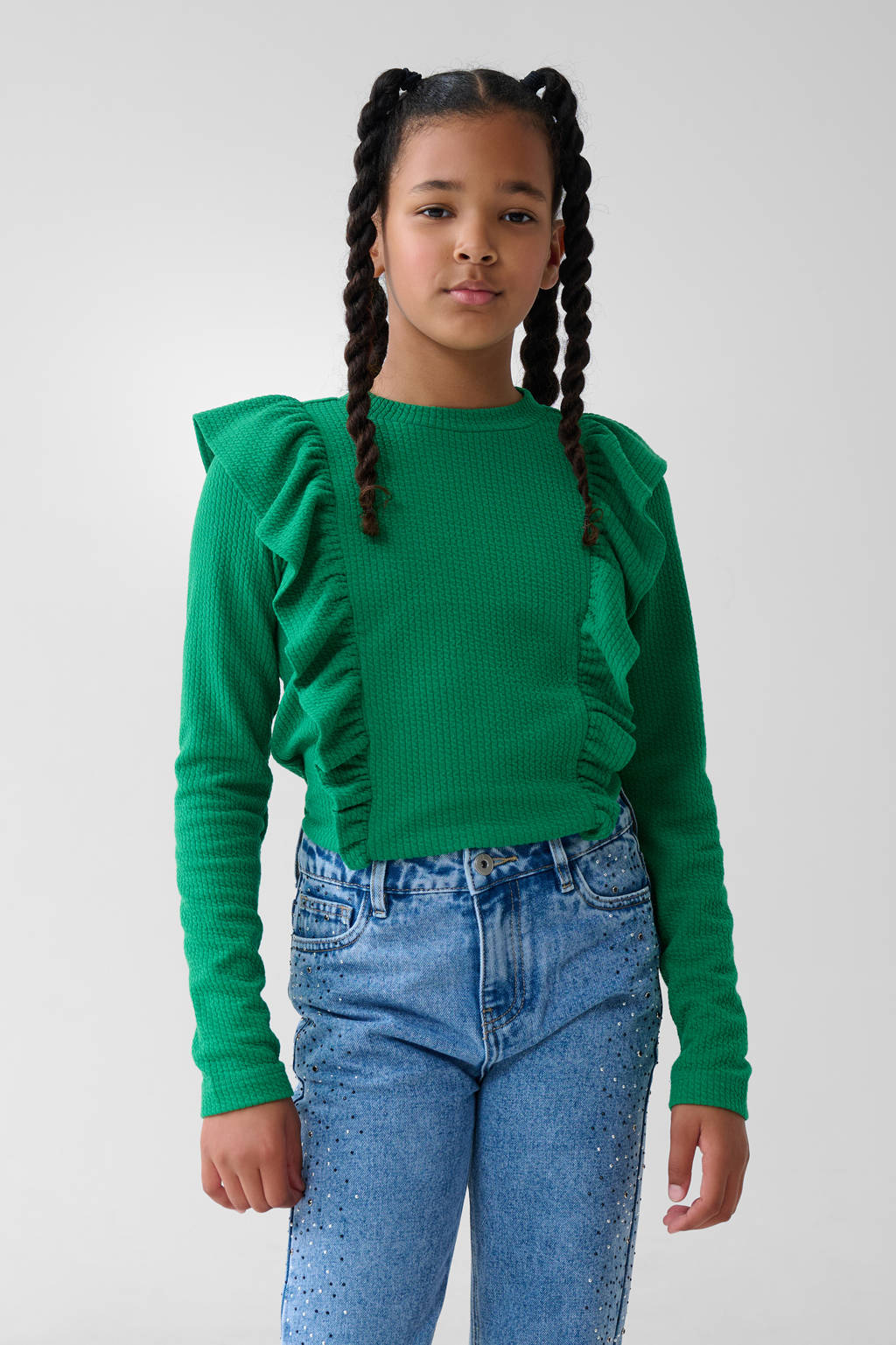 Shoeby longsleeve donkergroen