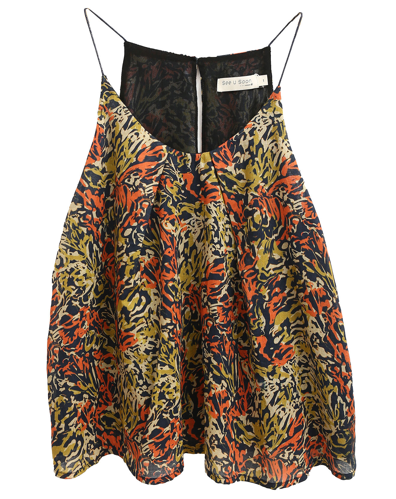 See u Soon Top Capucine imprimé noir/multicolore
