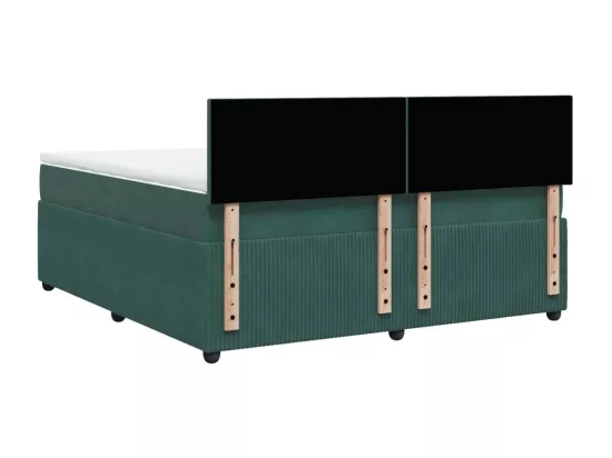 Sommier à lattes de lit et matelas Vert foncé 180x200cm Velours