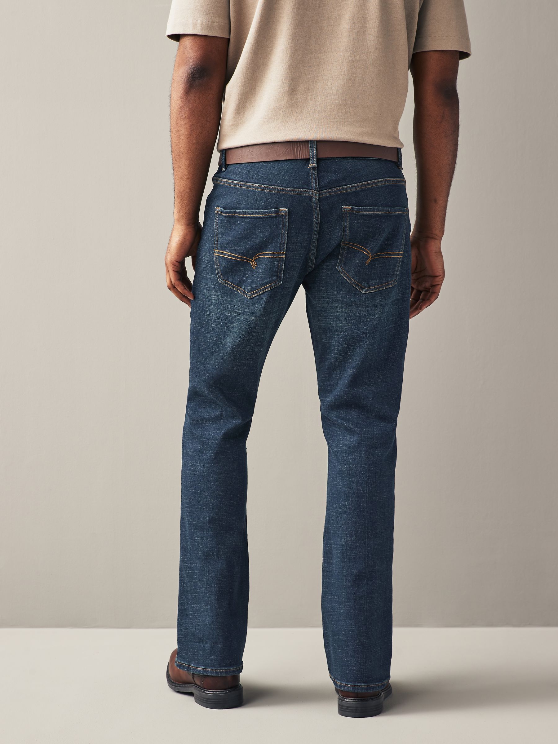 Blauwe wassing - Bootcut - Authentic jeans met riem
