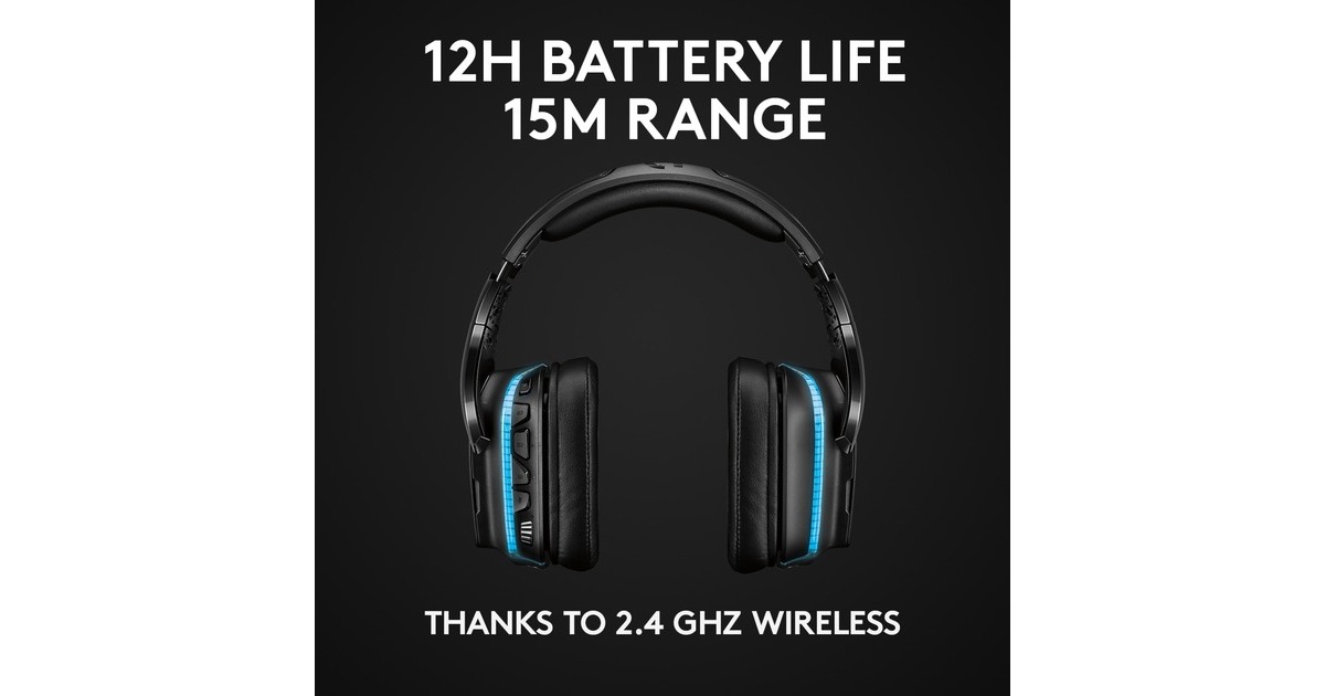 LogitechG935 Wireless 7.1 Surround Sound LIGHTSYNC over-ear gaming headset  (Zwart, Pc, PlayStation 4, Xbox One, Nintendo Switch)