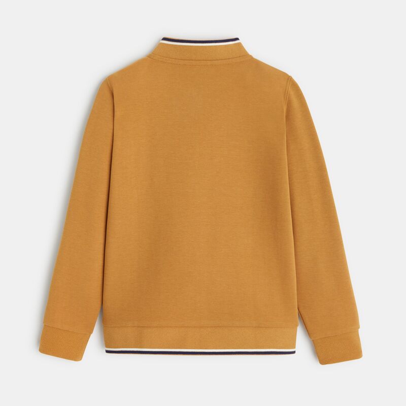 Sweat-shirt zippé façon teddy marron garçon