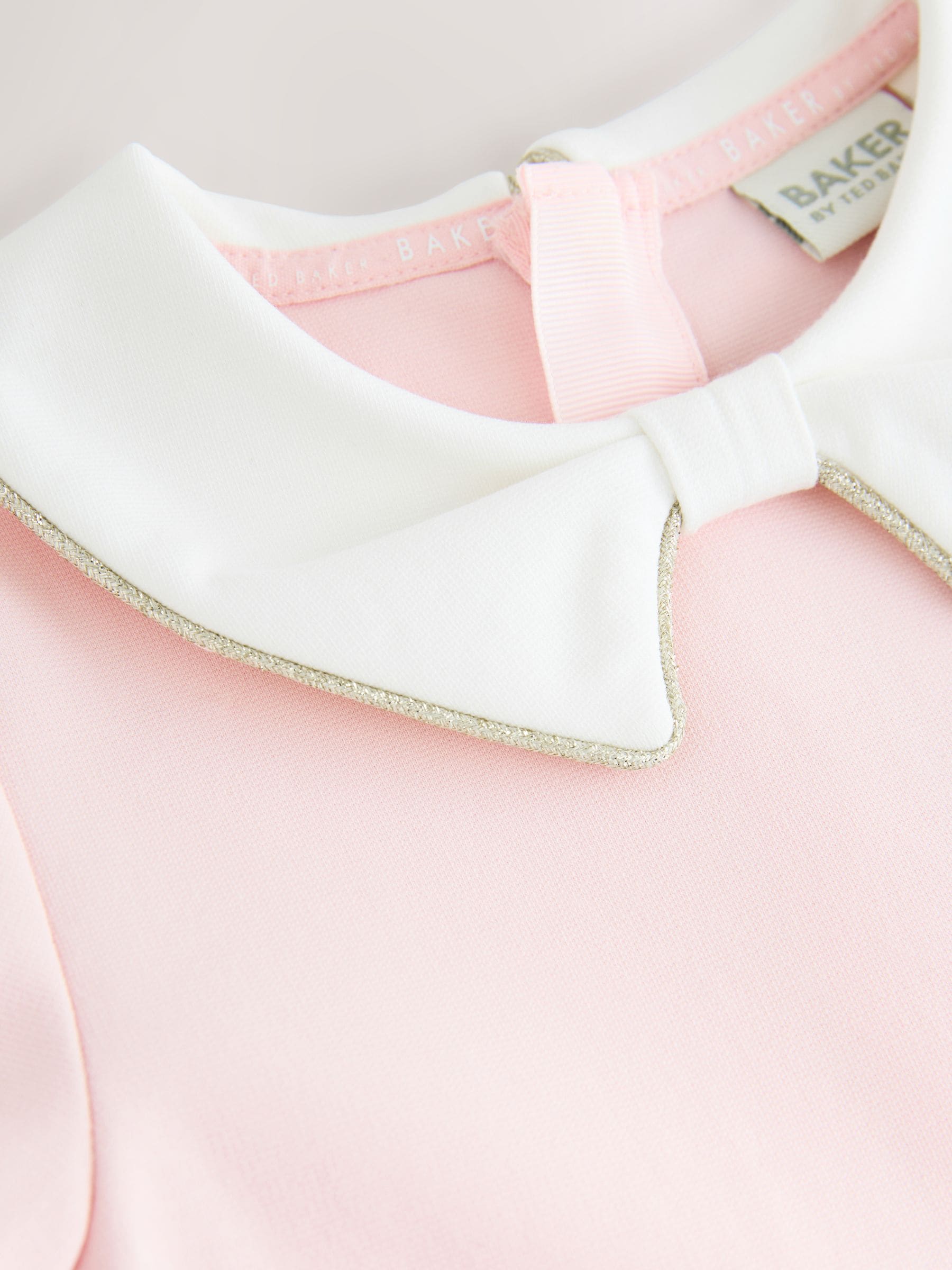 Roze - Baker by Ted Baker - Jurk van Ponte-stof met strikkraag