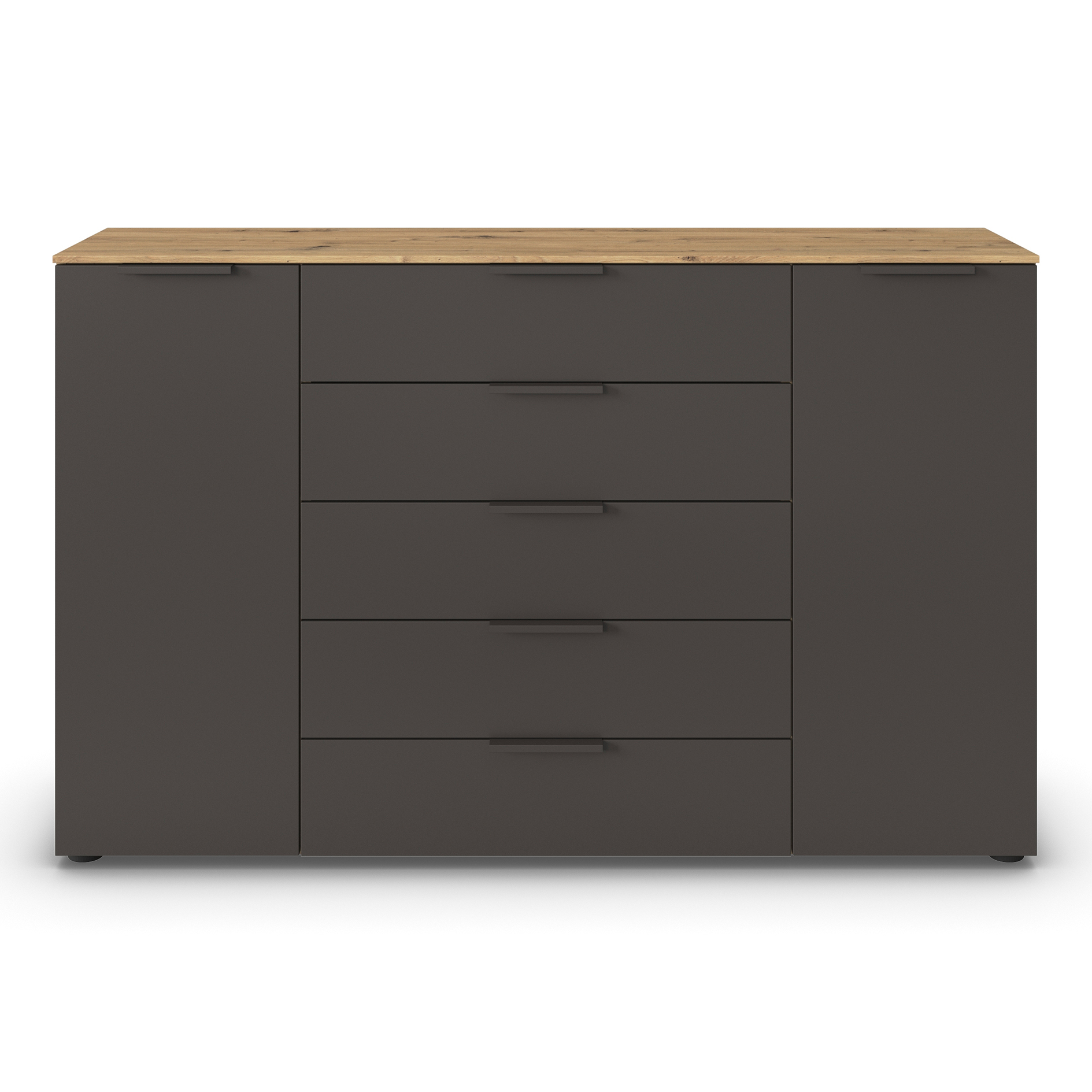 Kommode - Artisan Eiche-graphit - Graphitgriffe - 160 cm