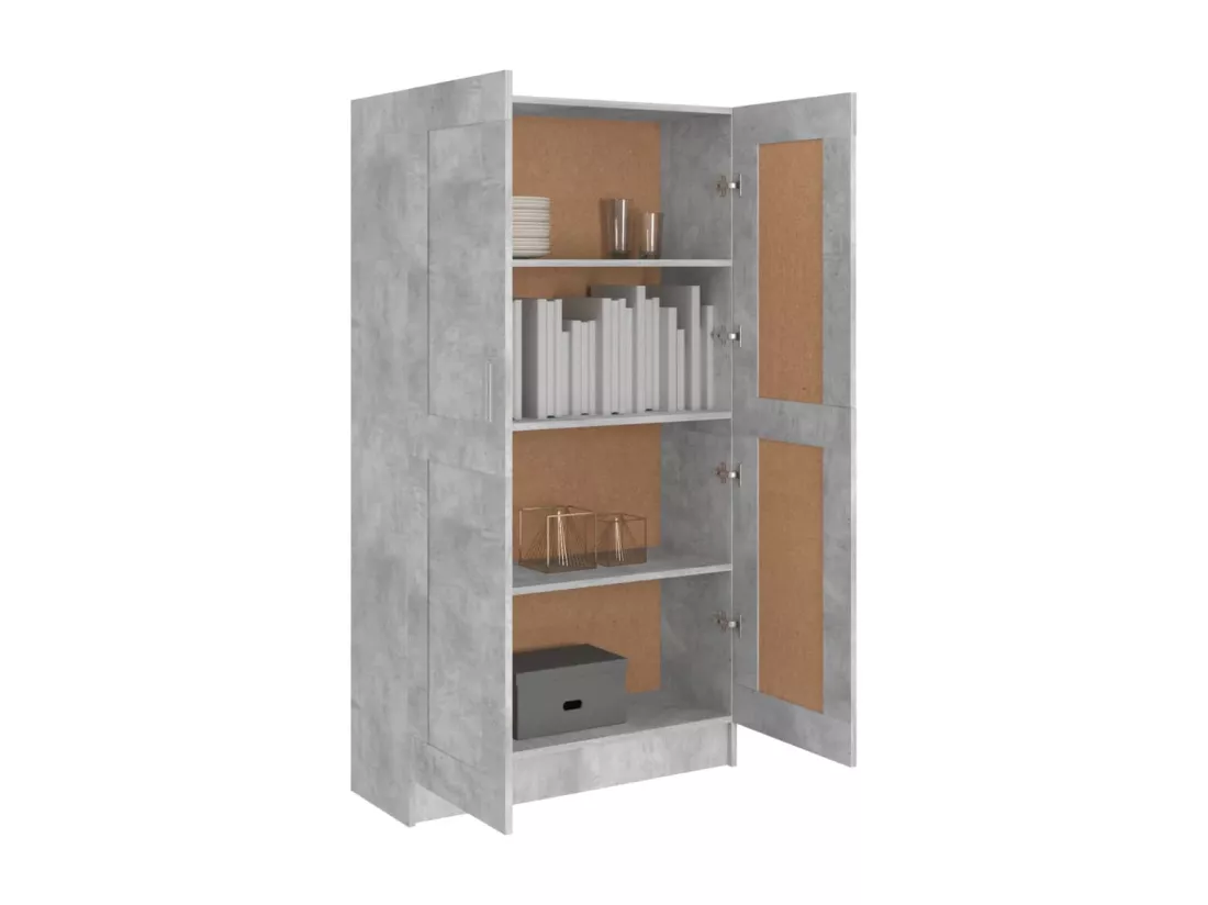 Bibliothèque Gris béton 82,5x30,5x150 cm Aggloméré