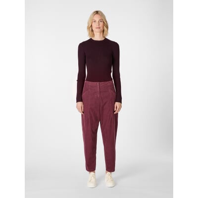 Damen-Feincordhose, Weinrot