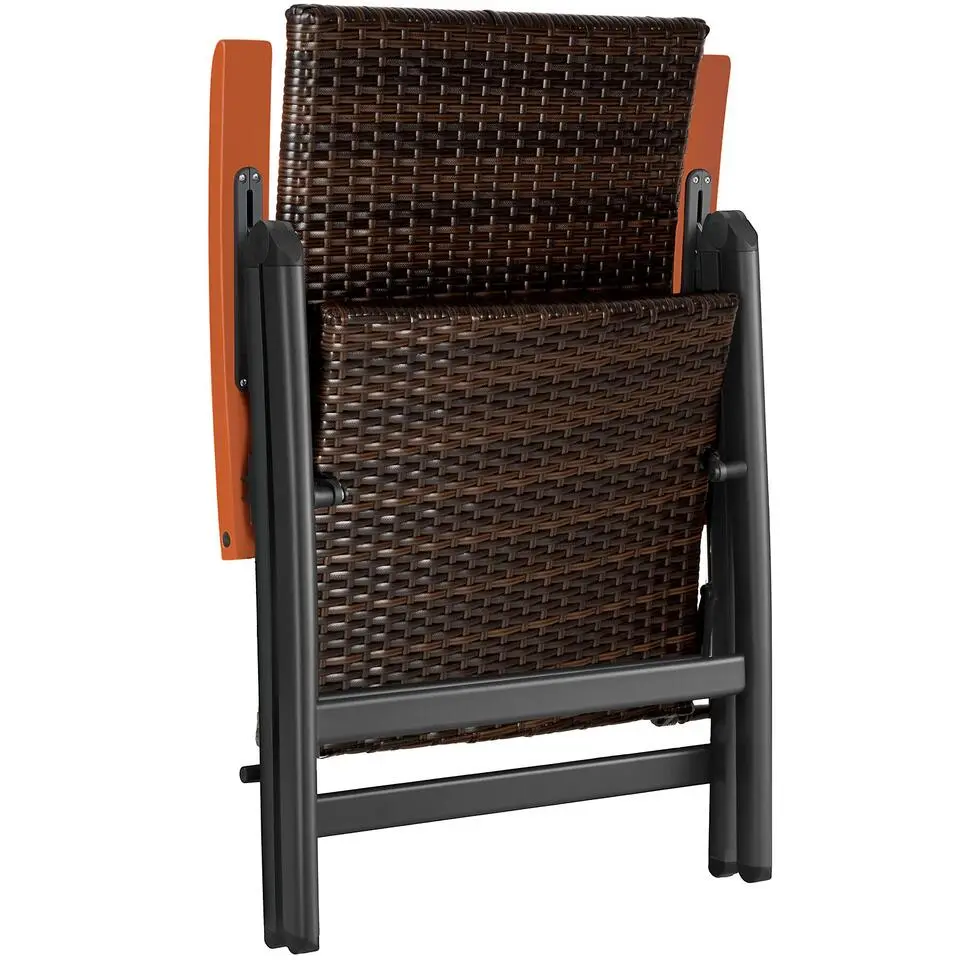 tectake Wicker tuinstoel Canberra opklapbaar, Bruin