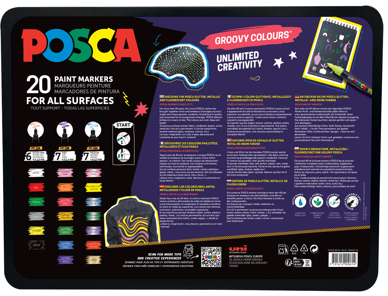 Posca - Metal Tin Groovy Colours - (401536)