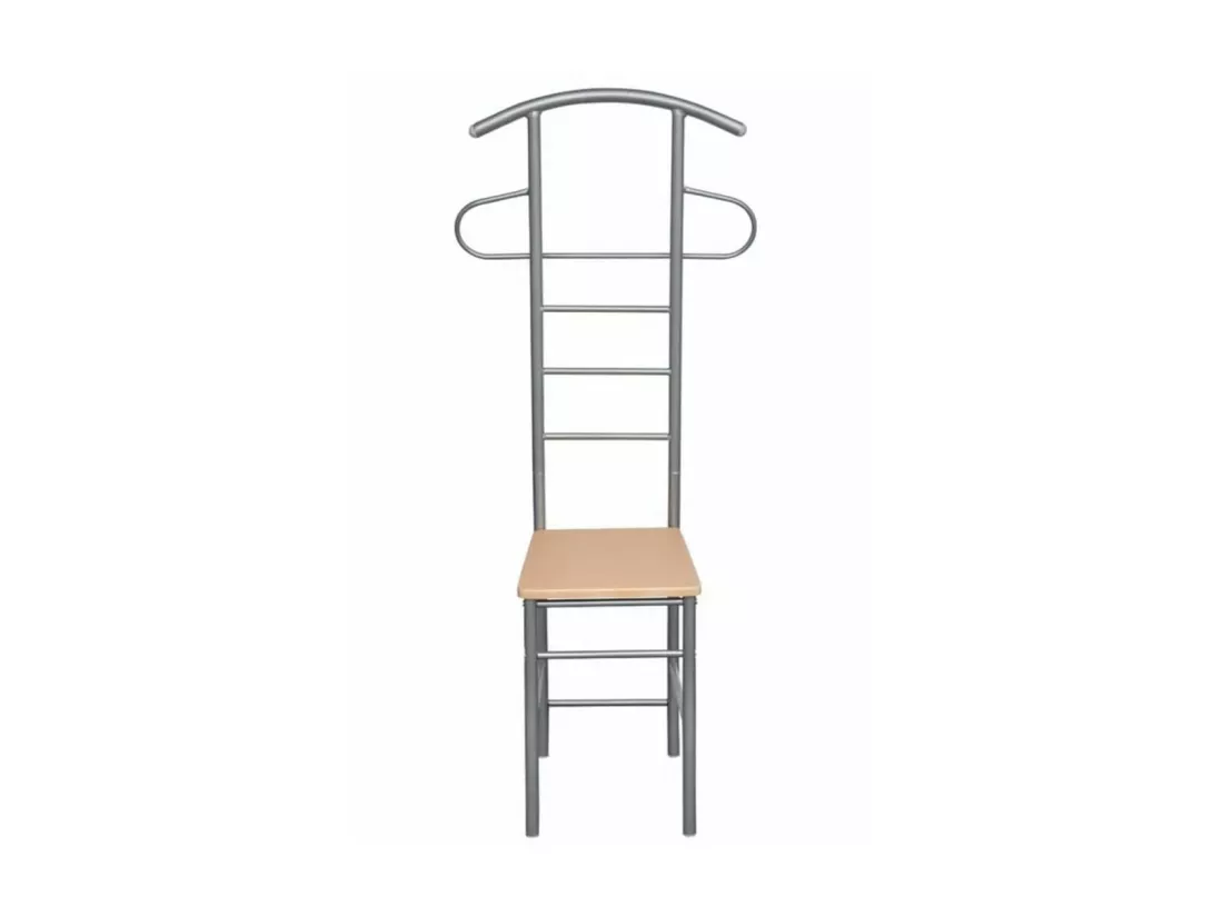 Chaise valet de nuit bois et métal design unique (lot de 2)