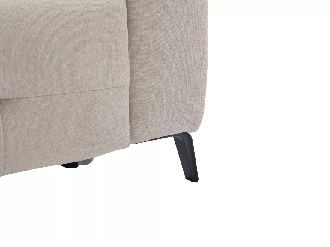 Canapé 3 places relax électrique en tissu beige CLODI
