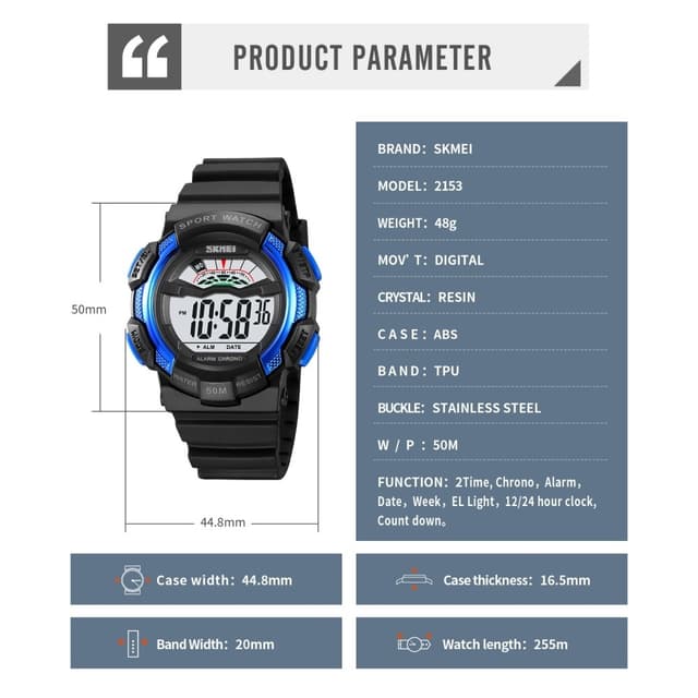 SKMEI 50m vandtæt armbåndsur