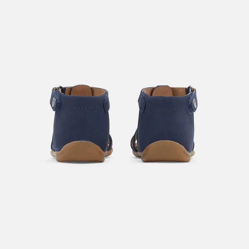 Sandales premiers pas tout cuir bleues bébé garçon Bleu