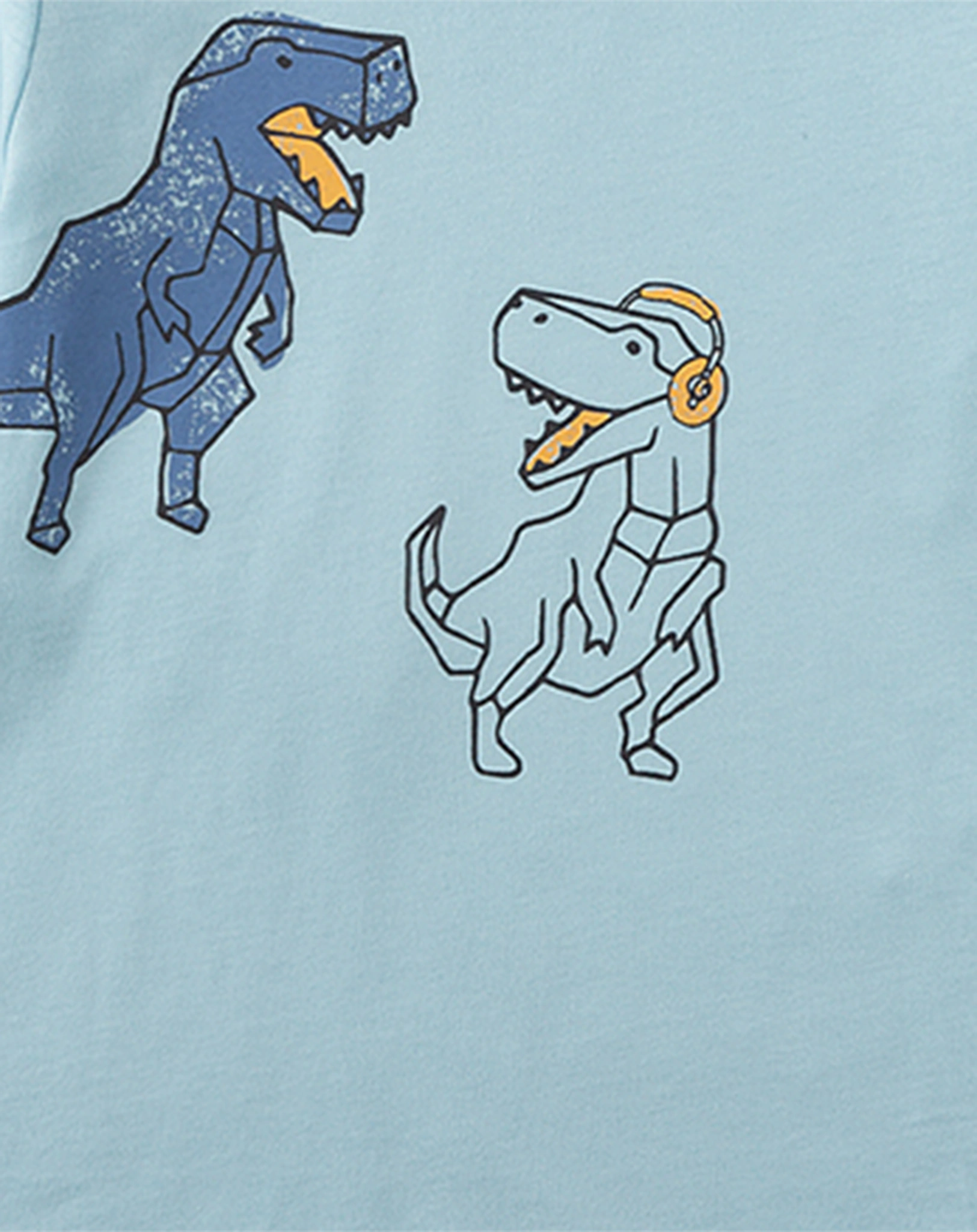 Schlafanzug MUSIC DINOS lang in milky blue
