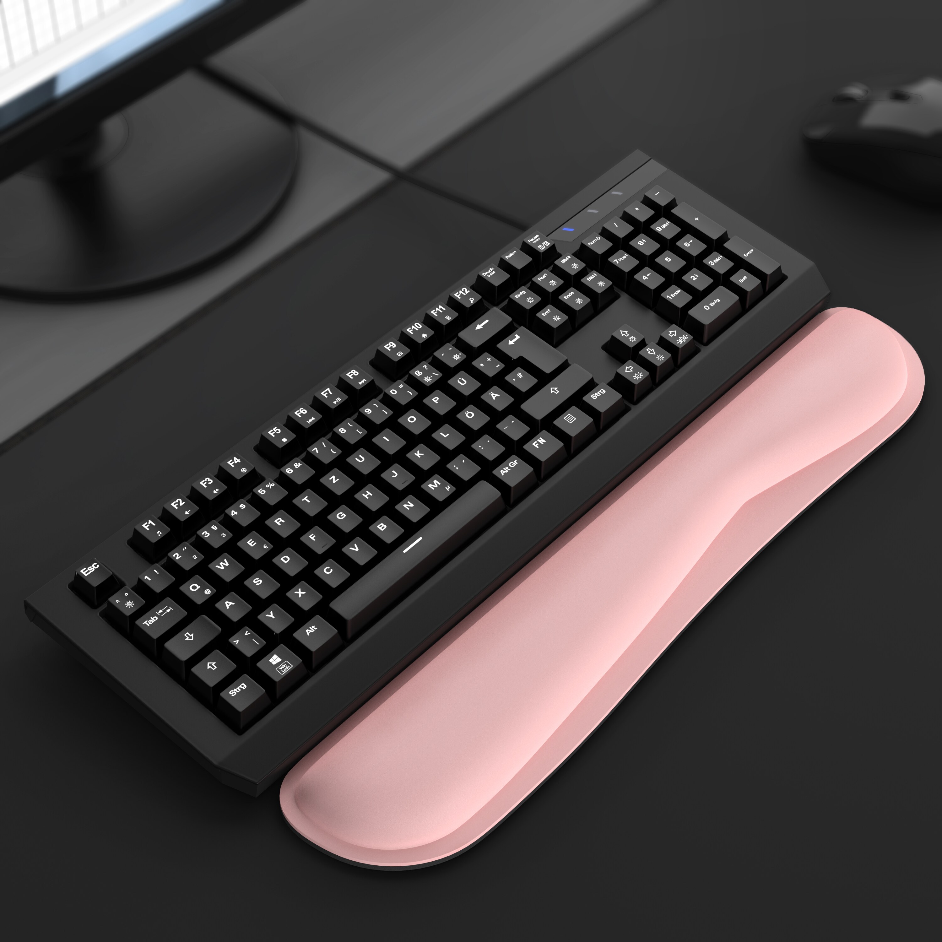 CSL Handgelenkauflage Tastatur Keyboard - Handballenauflage Handgelenkschoner - Maus und Tastatur - ergonomische Haltung - 43 cm - atmungsaktiv