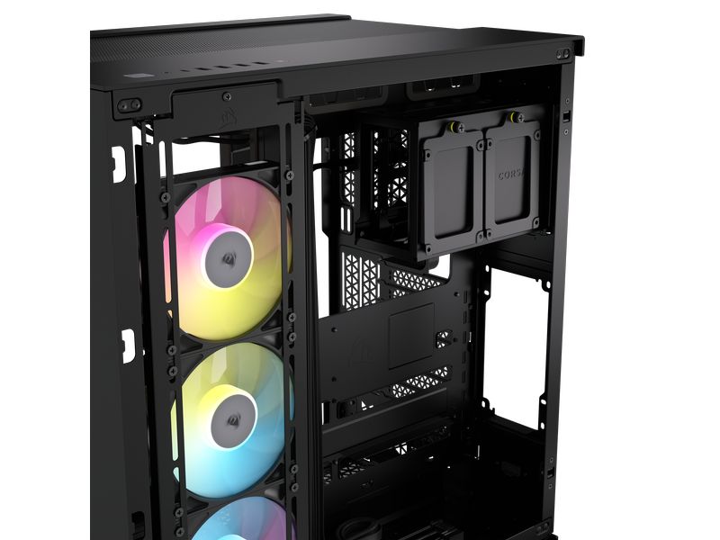 Corsair PC-Gehäuse 6500X RGB Schwarz Mid-Tower PC-Case mit Zwei-Kammer-Design, herausragendem Luftstrom und vorinstallierten RGB-Lüftern